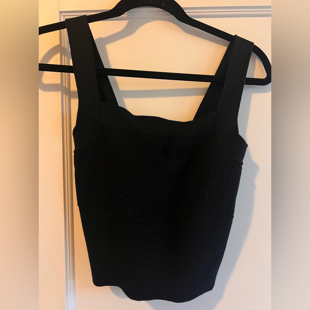 Abercrombie & Fitch Ribbed Square neck black tank top Size M
